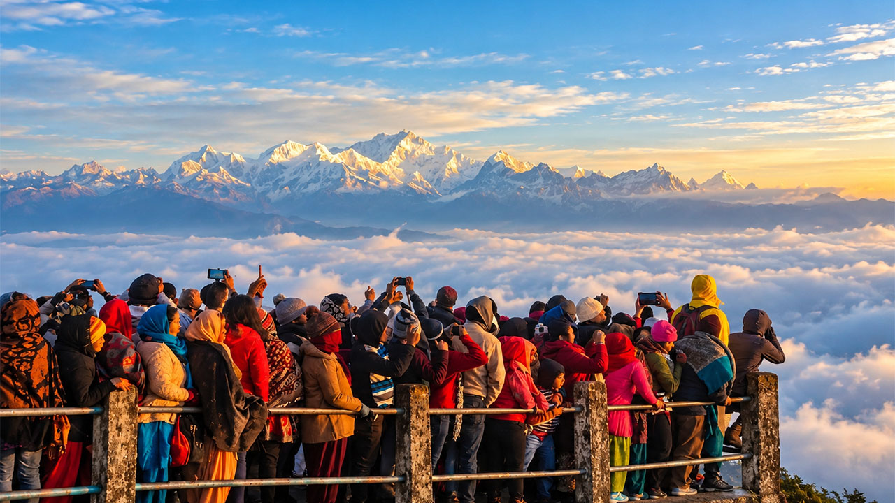 Gangtok(2N), Darjeeling(2N), Pheunstholling(1N), Thimphu(2N), Paro(2N)